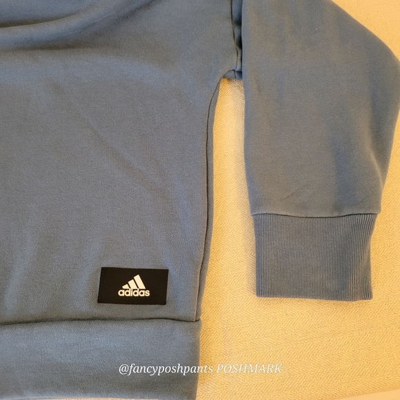 ADIDAS three bar 3B logo orbit hoodie sweatshirt in violet blue flattering fit - Picture 14 of 17